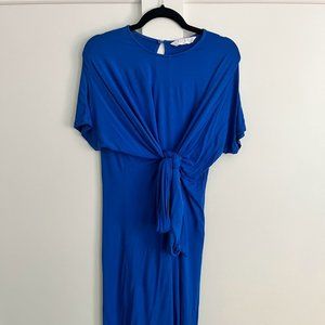 Paisie Beautiful Blue Cotton Midi Wrap-Dress Size: 4US/8UK XS